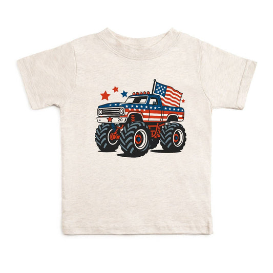 American Monster Truck Short Sleeve T-Shirt - Fourth of July