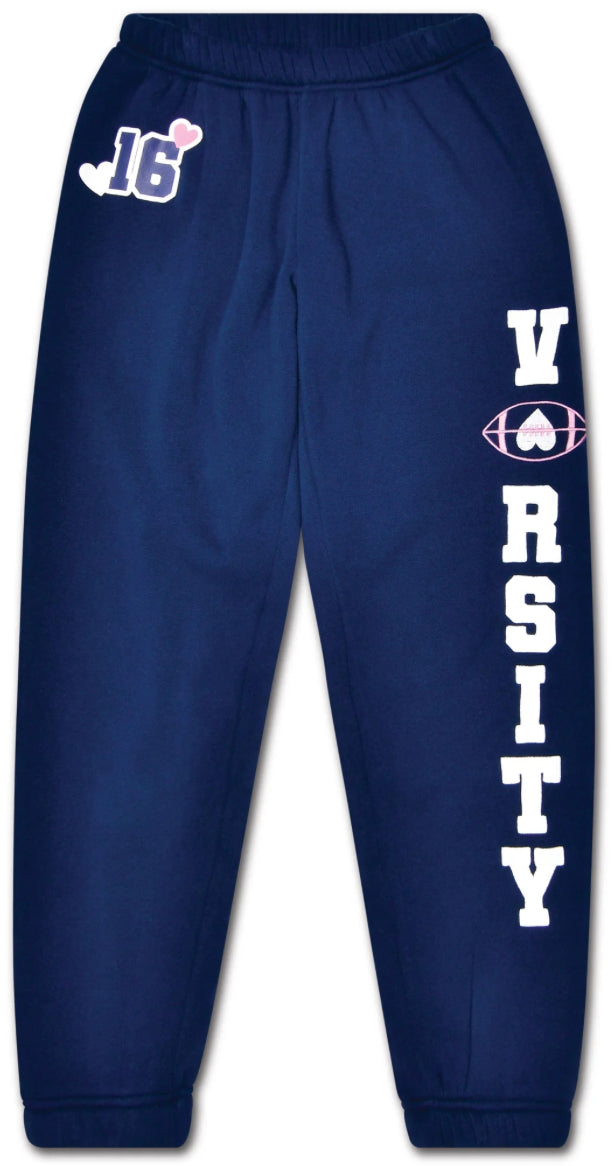 THEME VARSITY NAVY SWEATPANTS