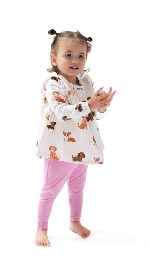 Best Friend Dogs - French Terry - Ruffle Top French Terry Tunic and Bamboo Legging