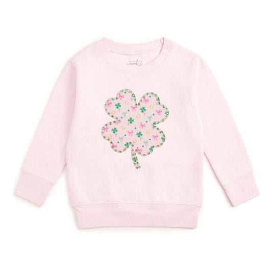 Ditsy Shamrock Patch St. Patrick's Day Sweatshirt - Kids