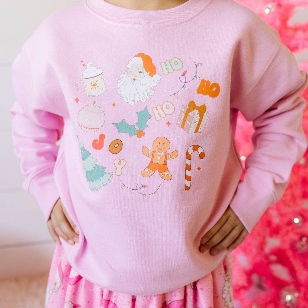 Christmas Doodle Sweatshirt - Kids Holiday Crewneck: