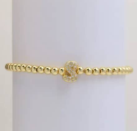 Gold Beaded Initial Bracelets Perfect for Christmas !!