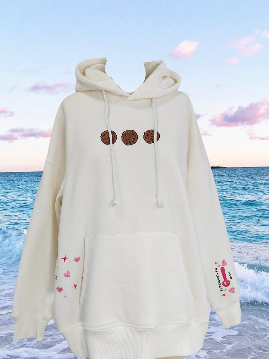 Ivory Chocolate Chip Cookie Recipe Embroider Hoodie: Seashell Ivory / Small