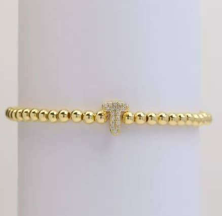 Gold Beaded Initial Bracelets Perfect for Christmas !!