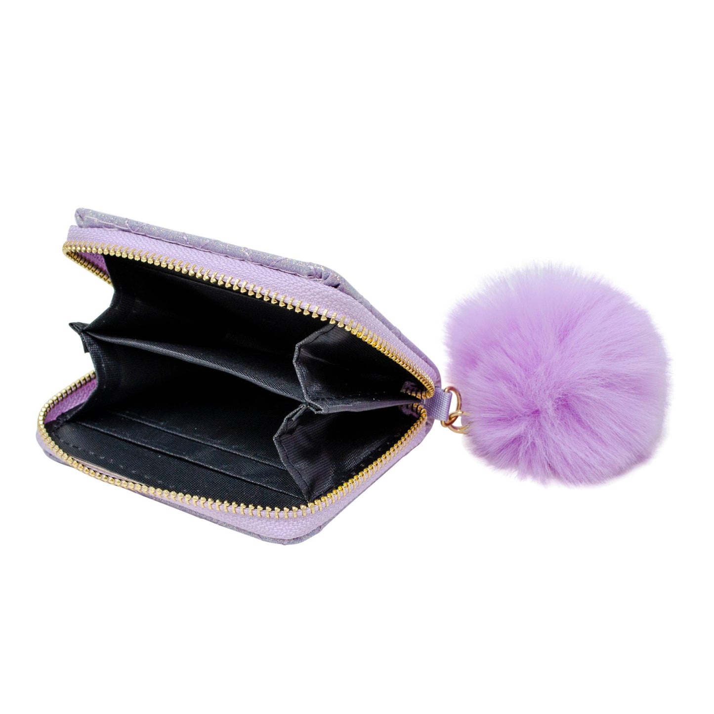 Girls Sparkle Quilted Wallet: Sky Blue