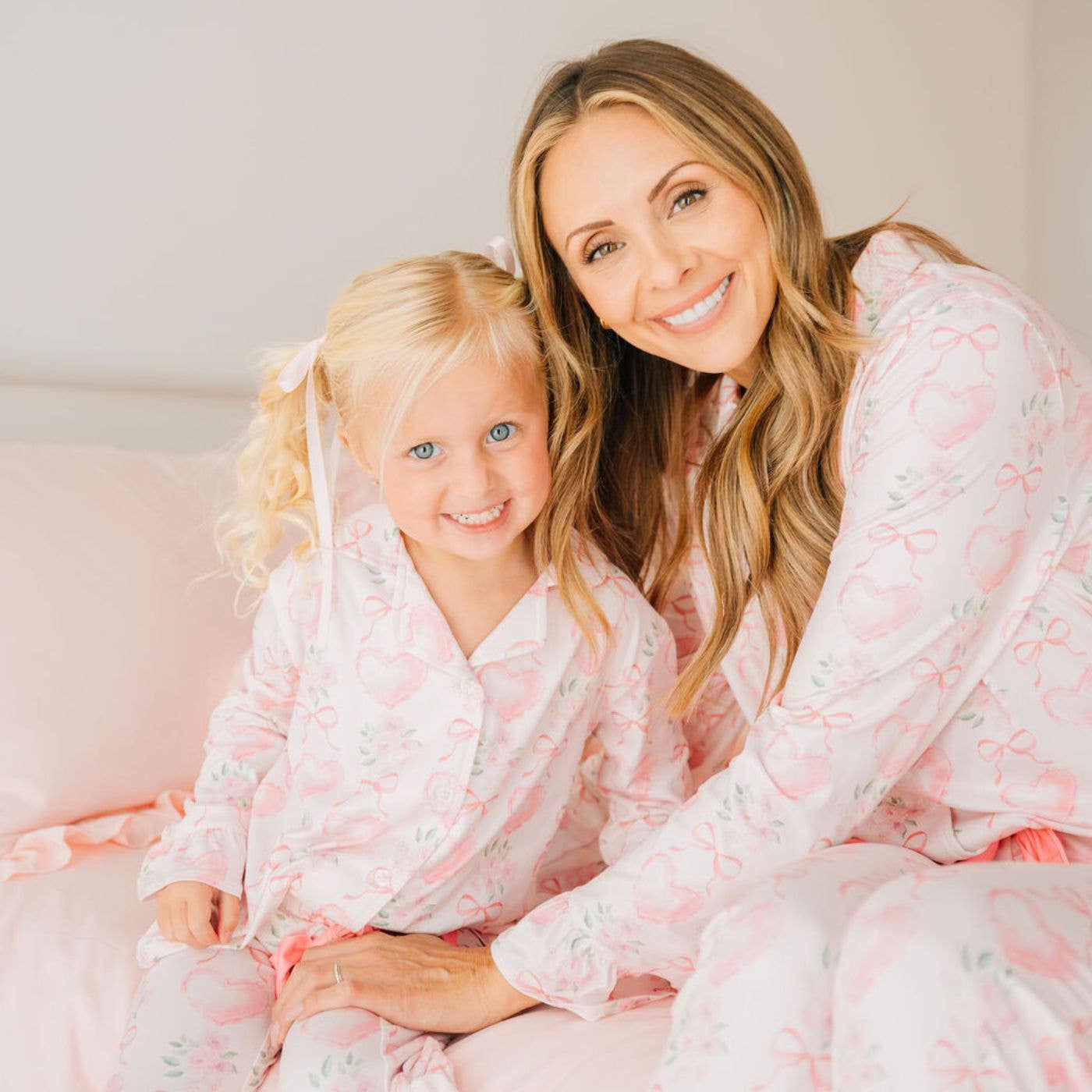 Heart Floral Trellis Valentine's Day Lounge Set - Mommy & Me