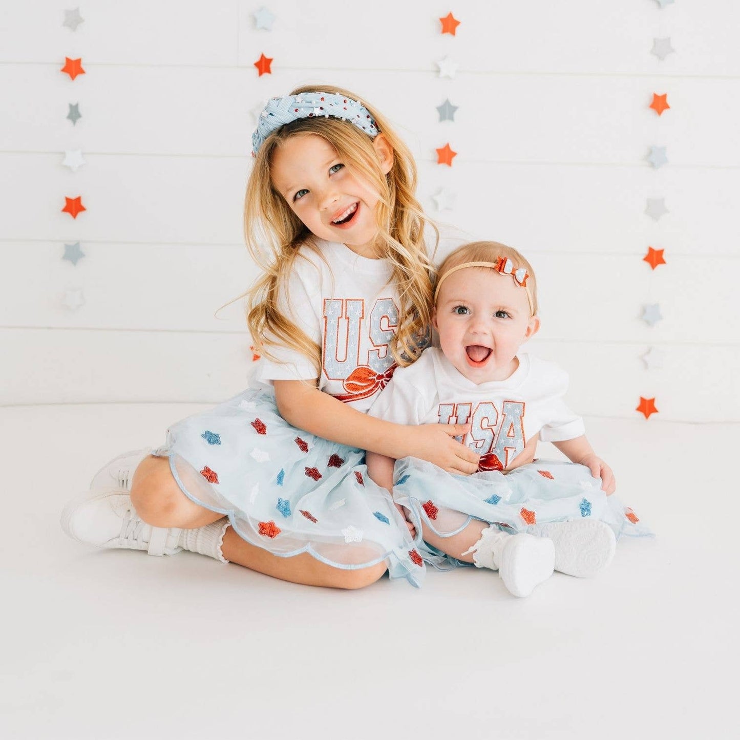 USA Stars Gemstone Headband - Fourth of July - Mommy & Me