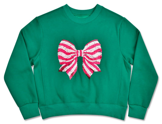 Bow Sequins Sweatshirt (Adult Small (4-6))