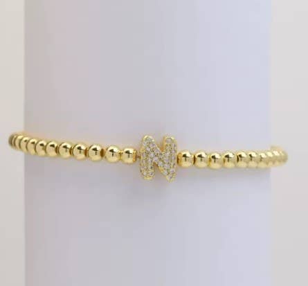 Gold Beaded Initial Bracelets Perfect for Christmas !!