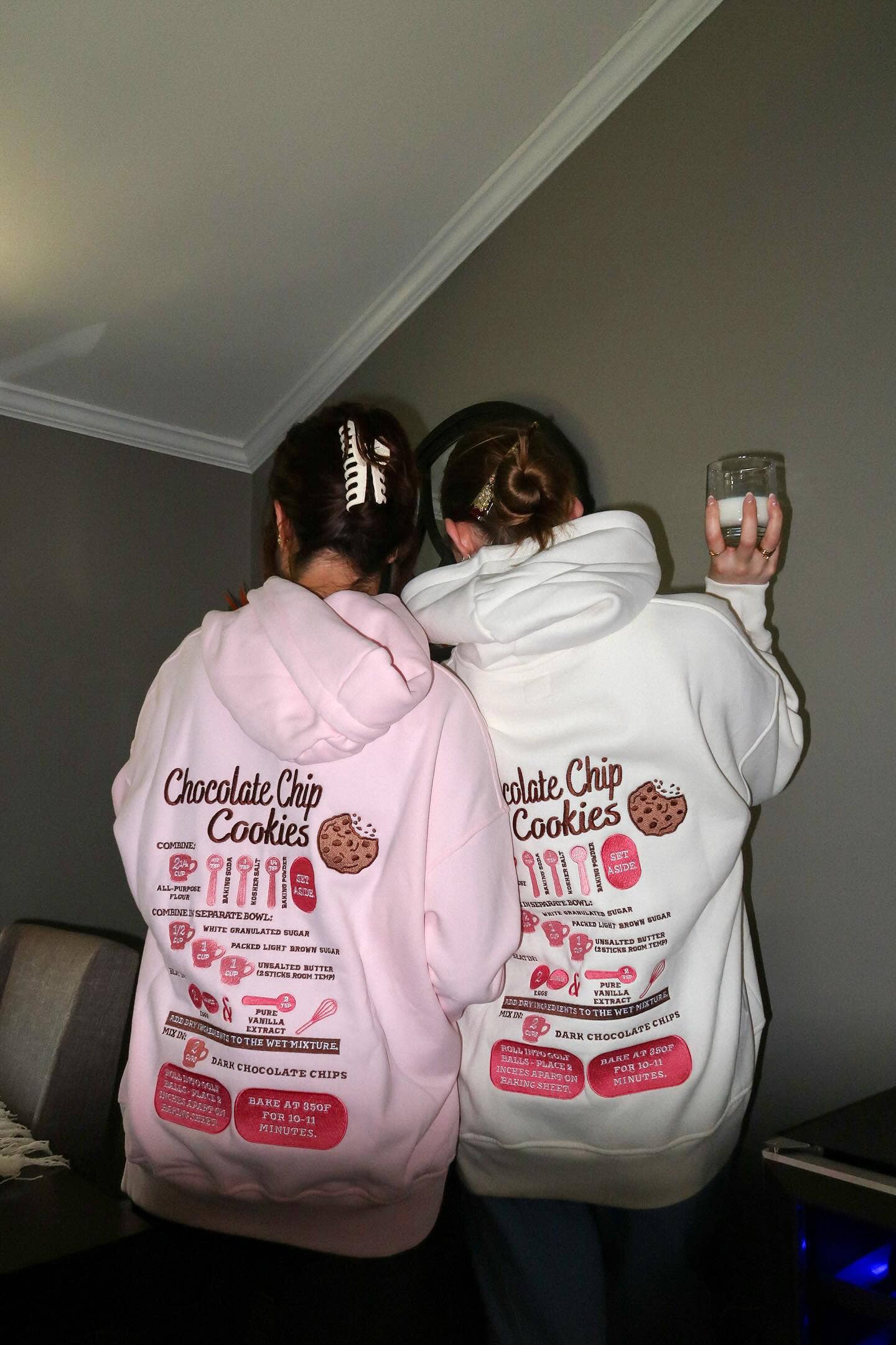 Ivory Chocolate Chip Cookie Recipe Embroider Hoodie: Seashell Ivory / Small