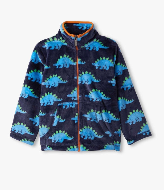 STEGOSAURUS FUZZY FLEECE ZIP UP JACKET
