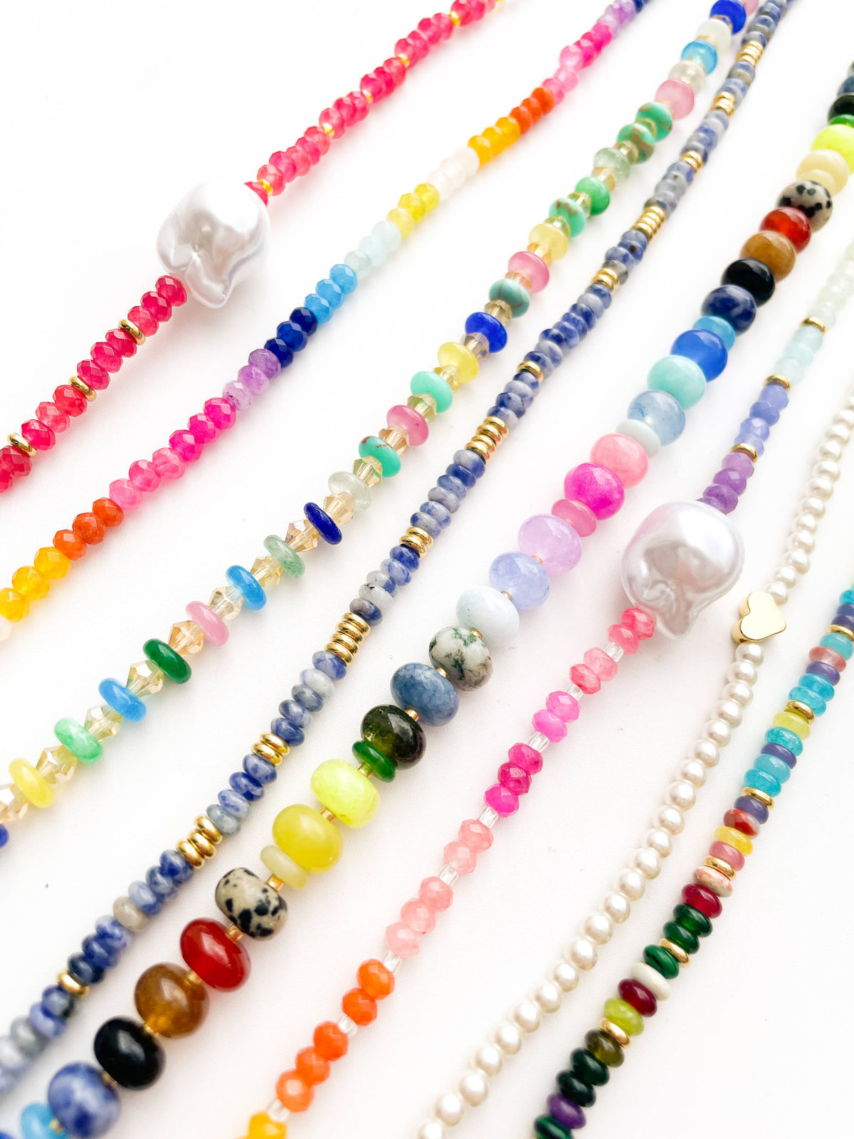 Pink Pop & Pearl Gemstone Beaded Necklace