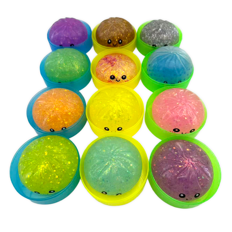 Glow-in-the-Dark Mystery Dumpling Squishy Toy - 12/Display
