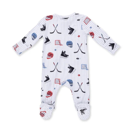 Hockey Stripe - 2 Way Zipper Footie