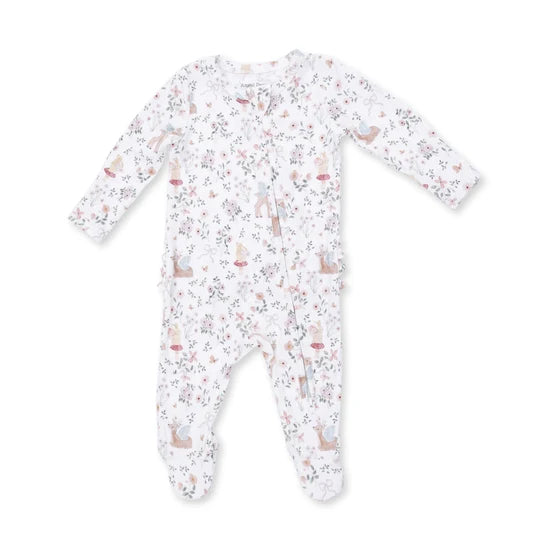 Enchanted Woodland - 2 Way Ruffle Back Zipper Footie
