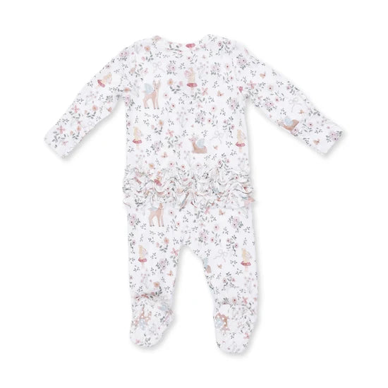 Enchanted Woodland - 2 Way Ruffle Back Zipper Footie