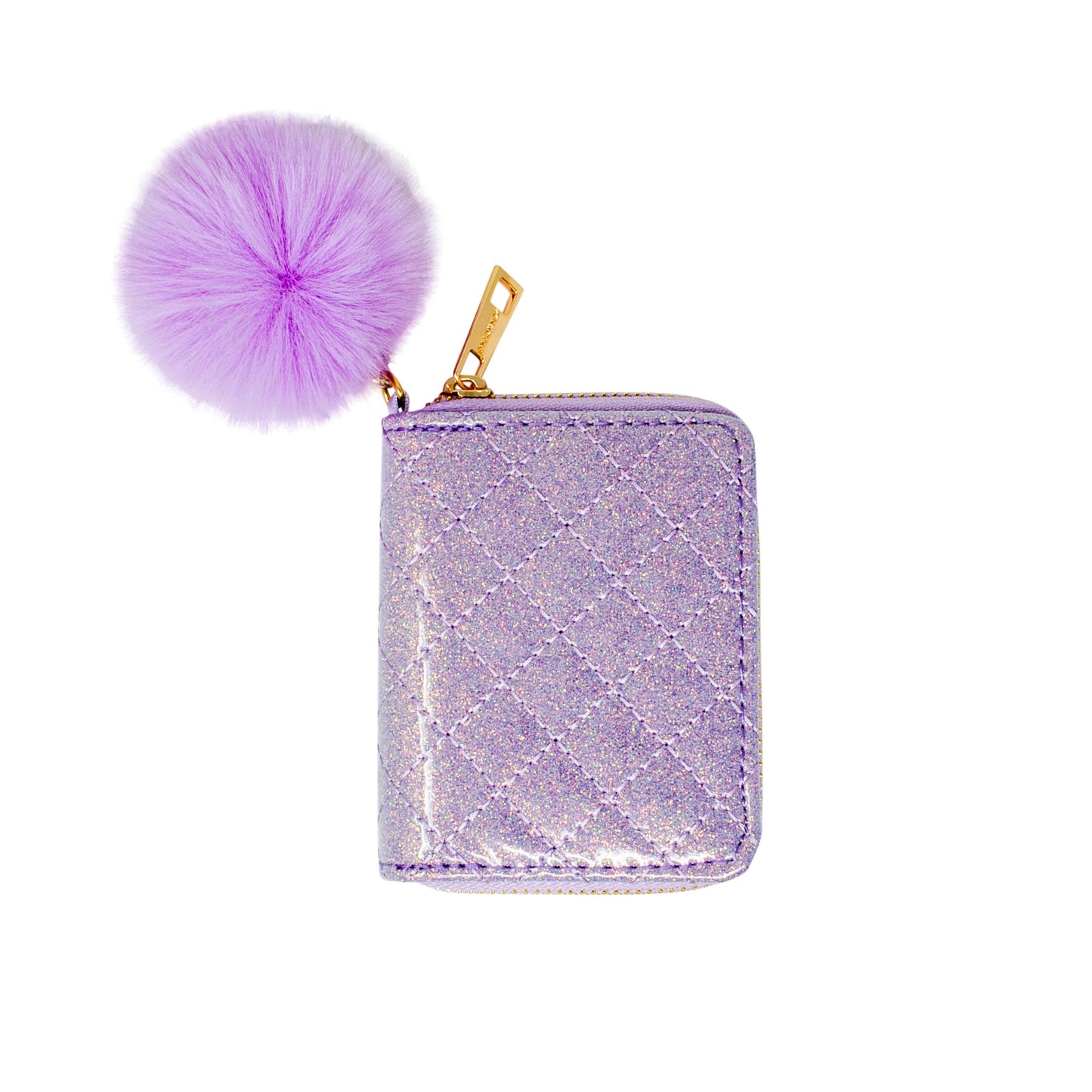Girls Sparkle Quilted Wallet: Sky Blue