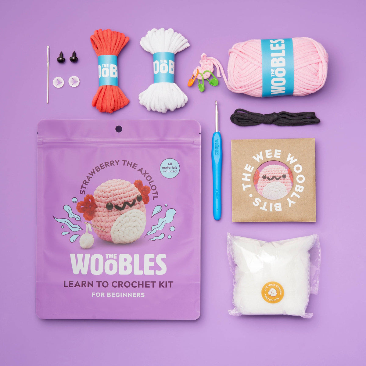Strawberry the Axolotl Crochet Kit