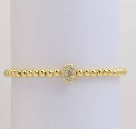 Gold Beaded Initial Bracelets Perfect for Christmas !!
