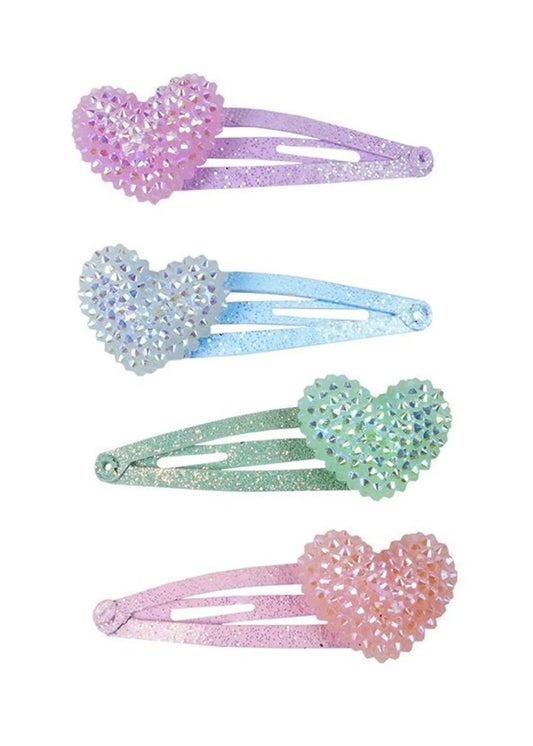 88056 Sparkle Heart Bobble Hair Clips