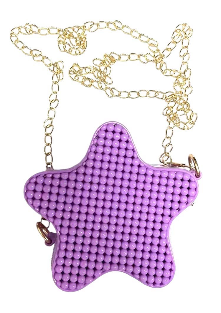 Mini Jelly Bubble Star Purse with Crossbody Gold Chain
