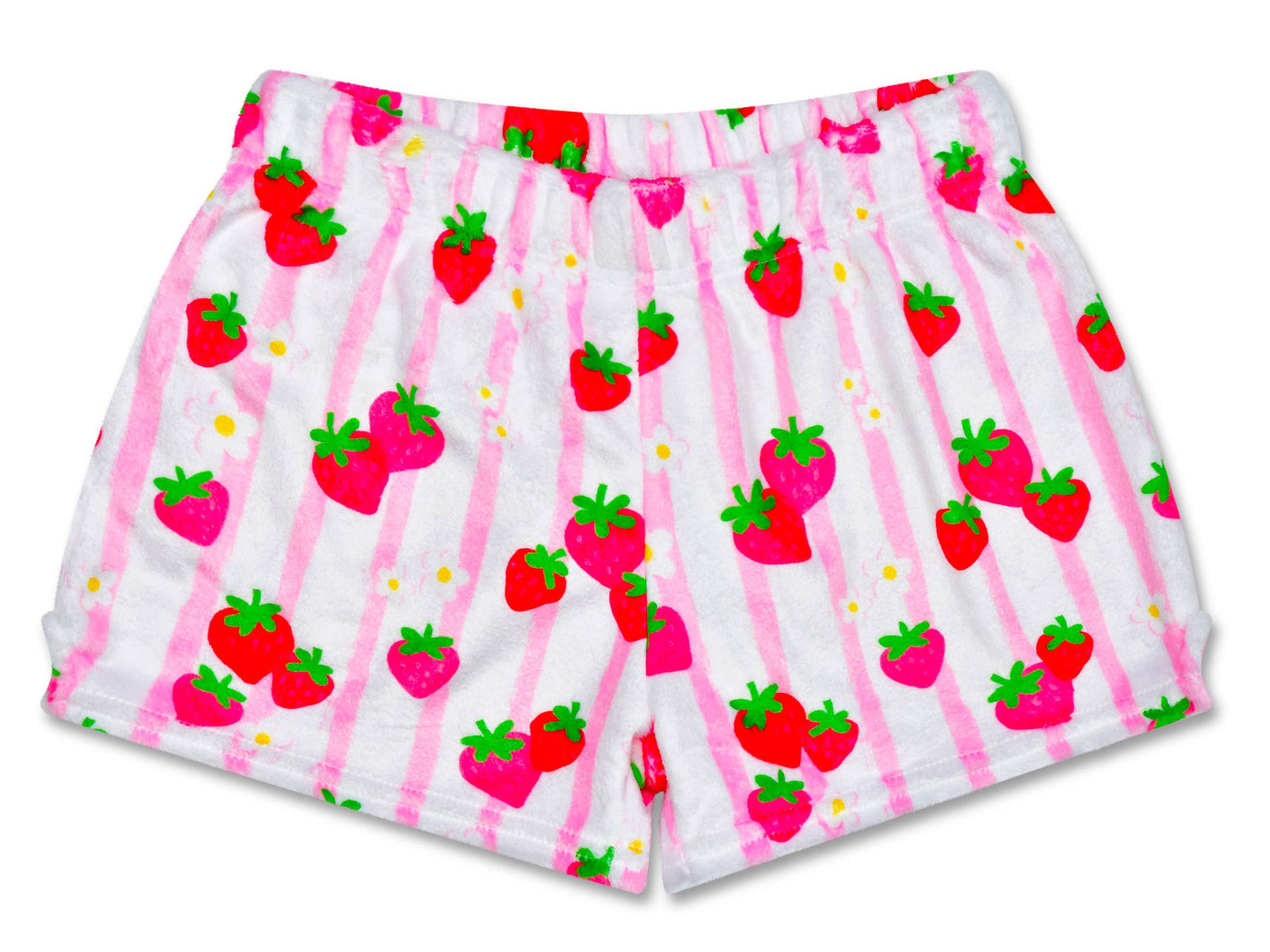 Strawberry Stripes Plush Shorts (Small -(6-8))