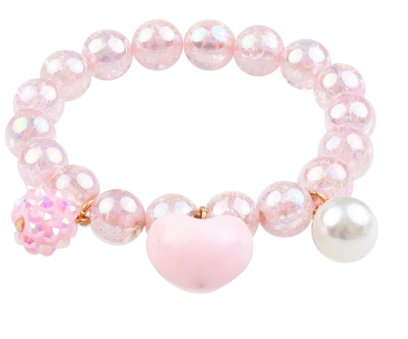 Pink Heart bobble bracelet
