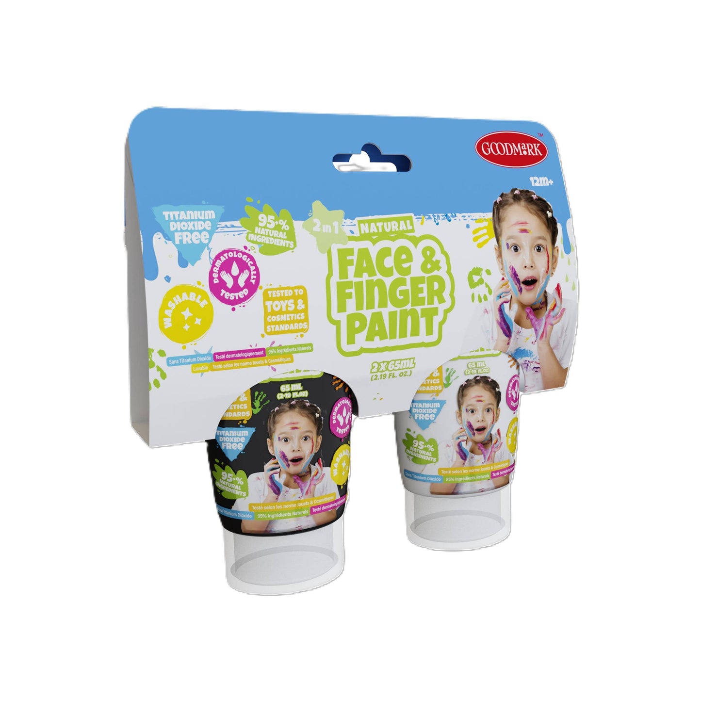 2.3oz Natural Face & Finger Paint 2-Pack Assortment