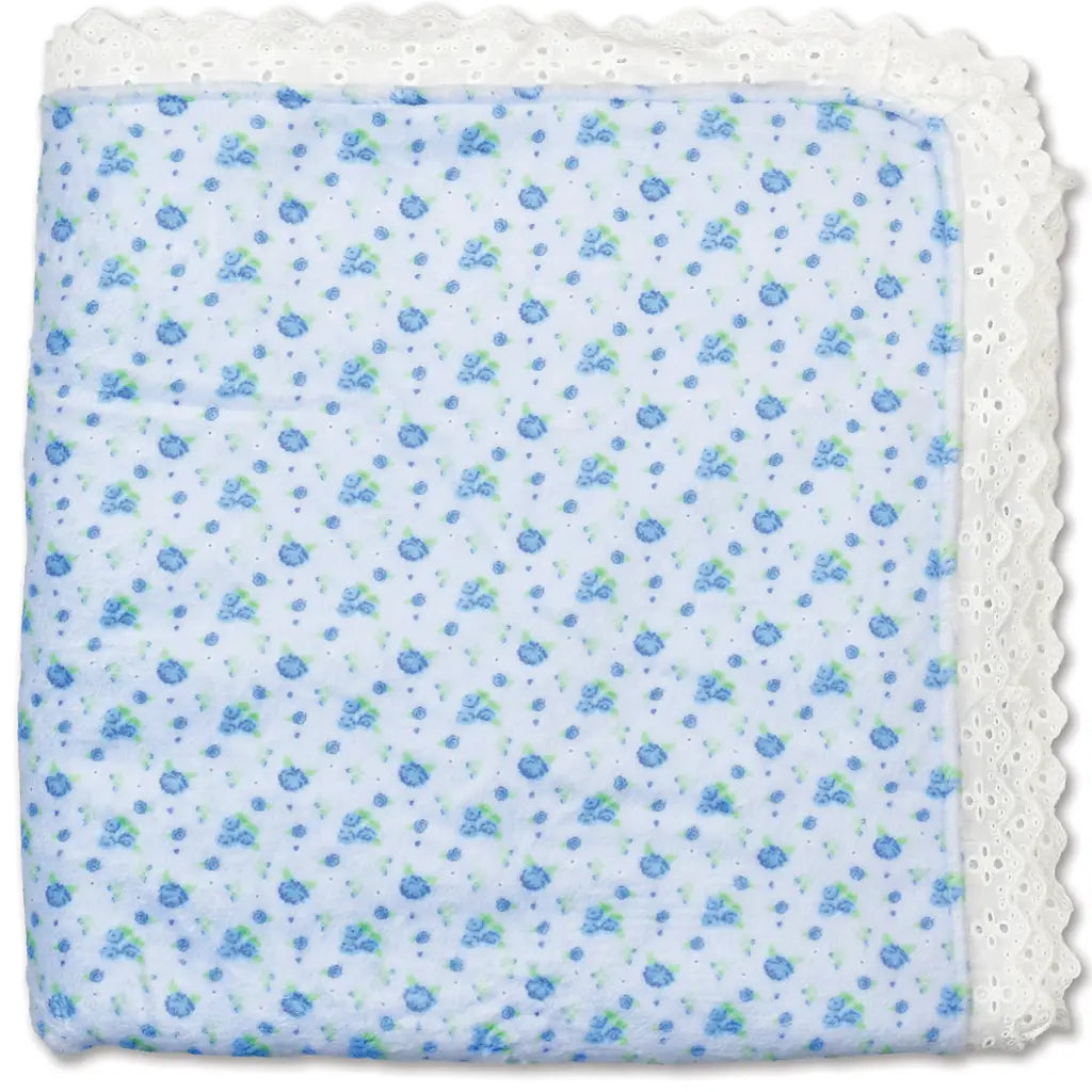 Blue Ditsy Plush Blanket