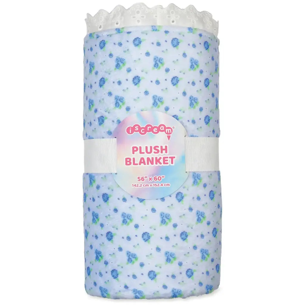 Blue Ditsy Plush Blanket