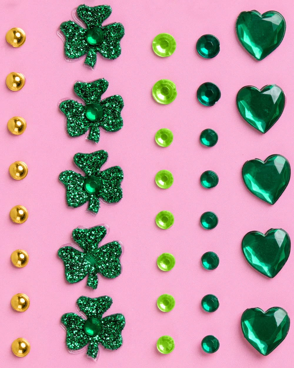 St Patty's Face Gems | green, gold, st patricks, glam