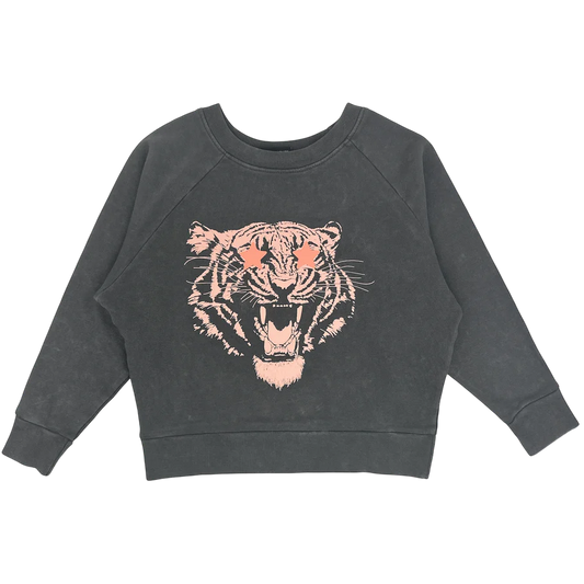 "STAR STRUCK" GIRLS BOXY SWEATSHIRT:MINERAL BLACK