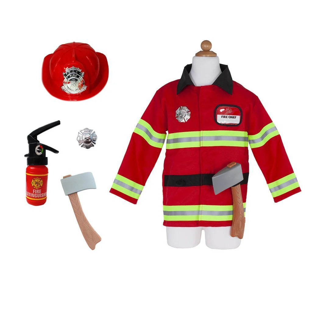 81355 Firefighter Set, Includes 5 Accessories, Red, Size 5-6