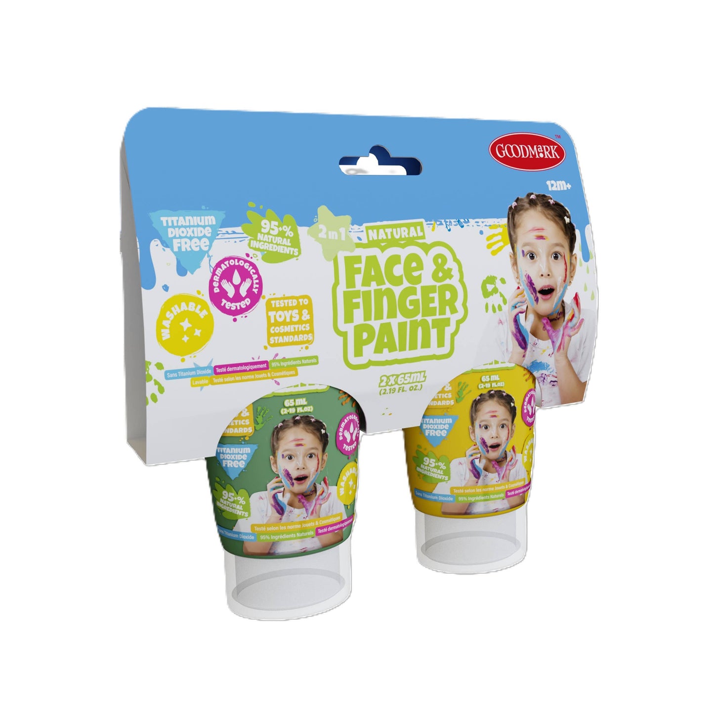 2.3oz Natural Face & Finger Paint 2-Pack Assortment