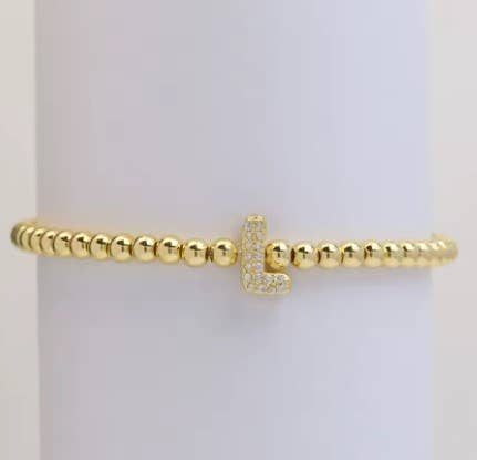 Gold Beaded Initial Bracelets Perfect for Christmas !!
