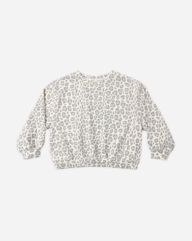 Oversized Sweatshirt + Wide Leg Sweatpant Blue Leopard