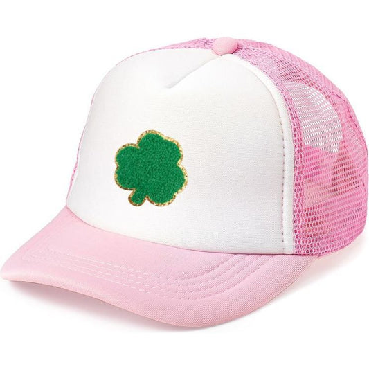 Pink/white Shamrock patch St Patricks Day Hat