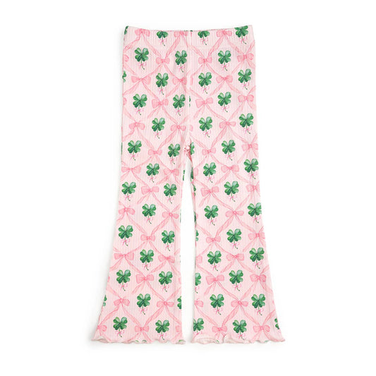 Coquette Clover St. Patrick's Day Flare Legging - Kids