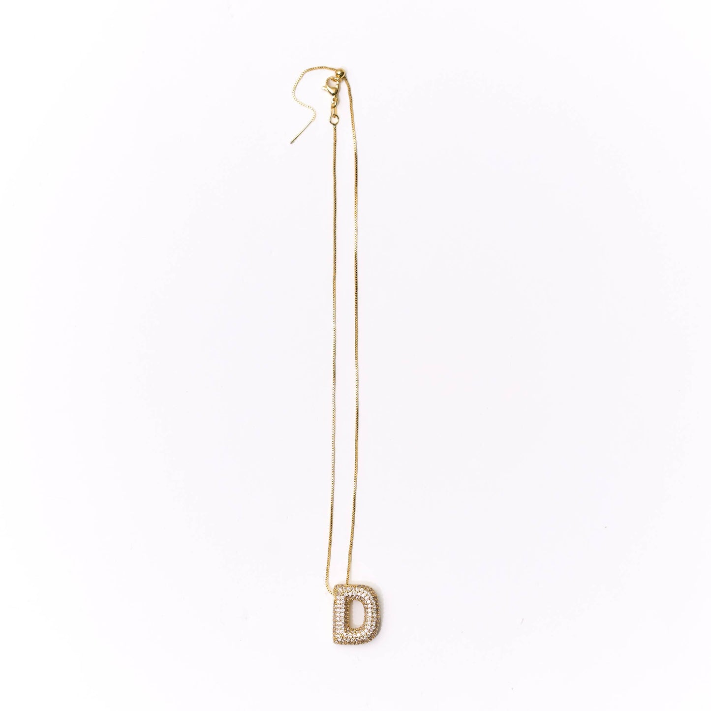 Gold Crystal Initial Necklaces