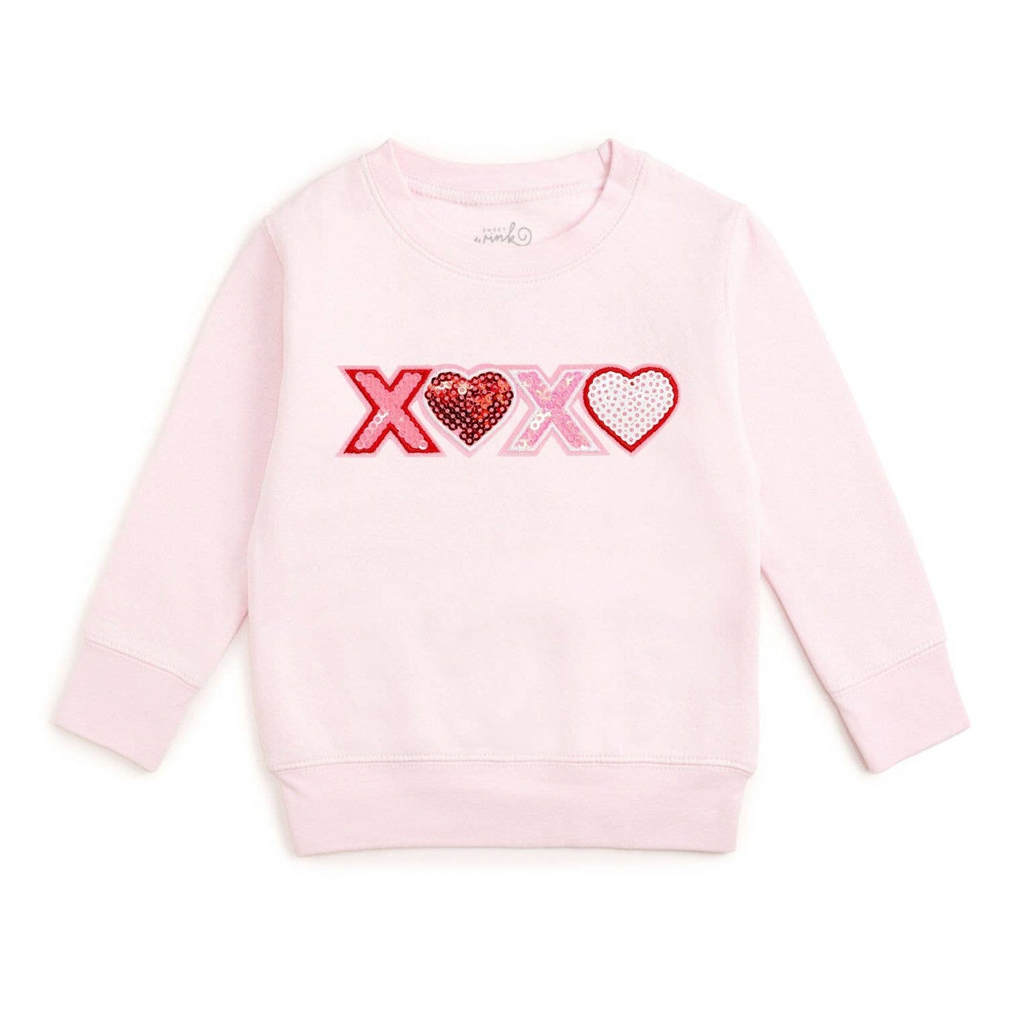 XOXO Sequin Patch Valentine's Day Sweatshirt - Kids Clothing