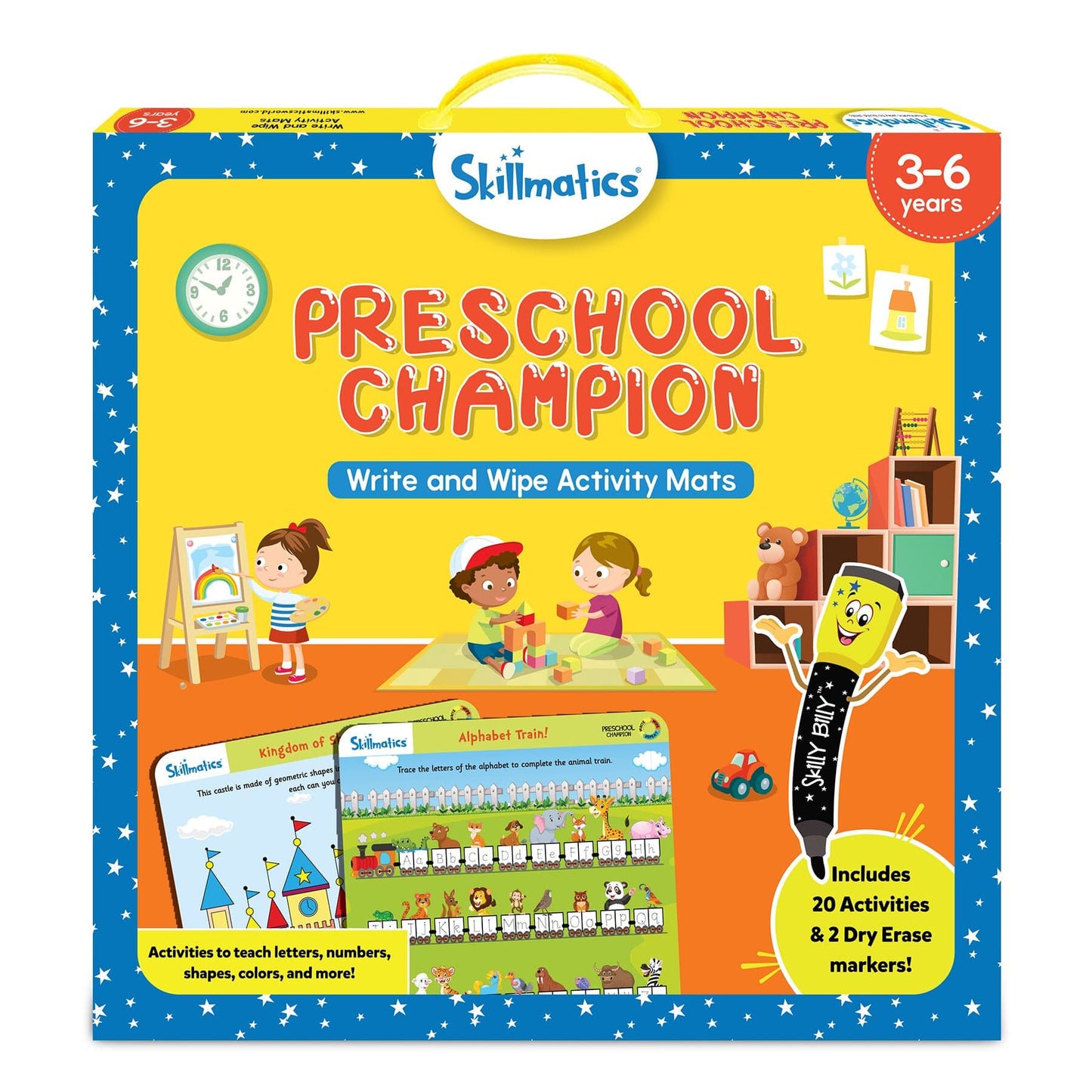Skillmatics Preschool Champion Wipe and Write Activity Mats