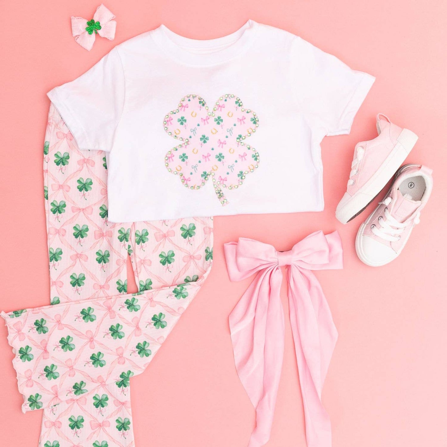 Coquette Clover St. Patrick's Day Flare Legging - Kids