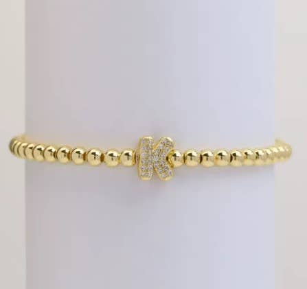Gold Beaded Initial Bracelets Perfect for Christmas !!