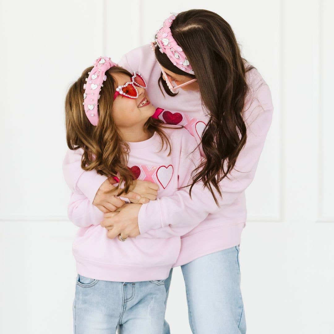 XOXO Sequin Patch Valentine's Day Sweatshirt - Kids Clothing