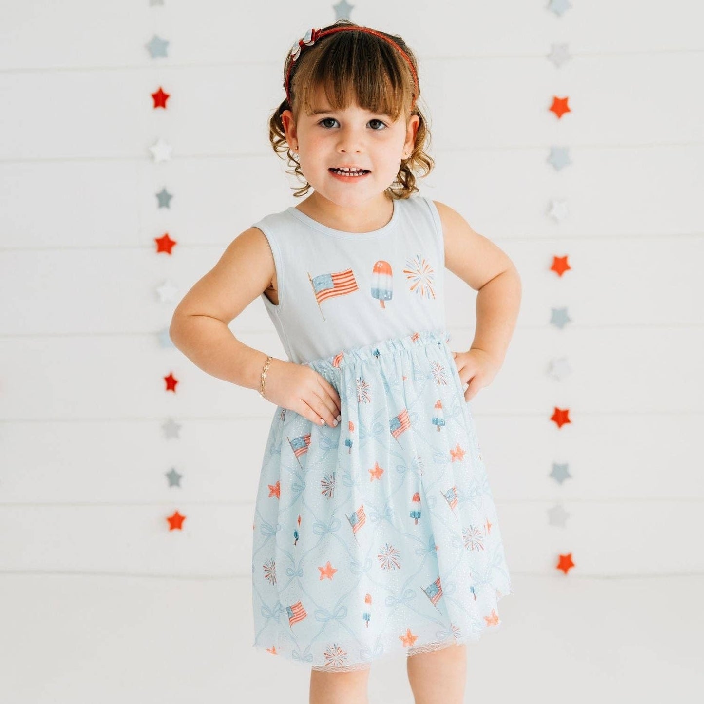 Patriotic Trellis Tank Tutu Dress - Fourth of July - Kids