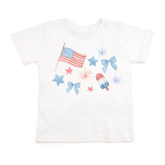 Patriotic Watercolor Short Sleeve T-Shirt - Fourth of July