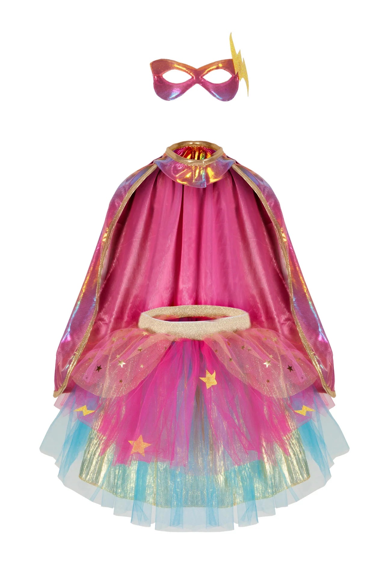 67855 Super-duper Tutu, Cape, & Mask, Pink/Gold, Size 4-6