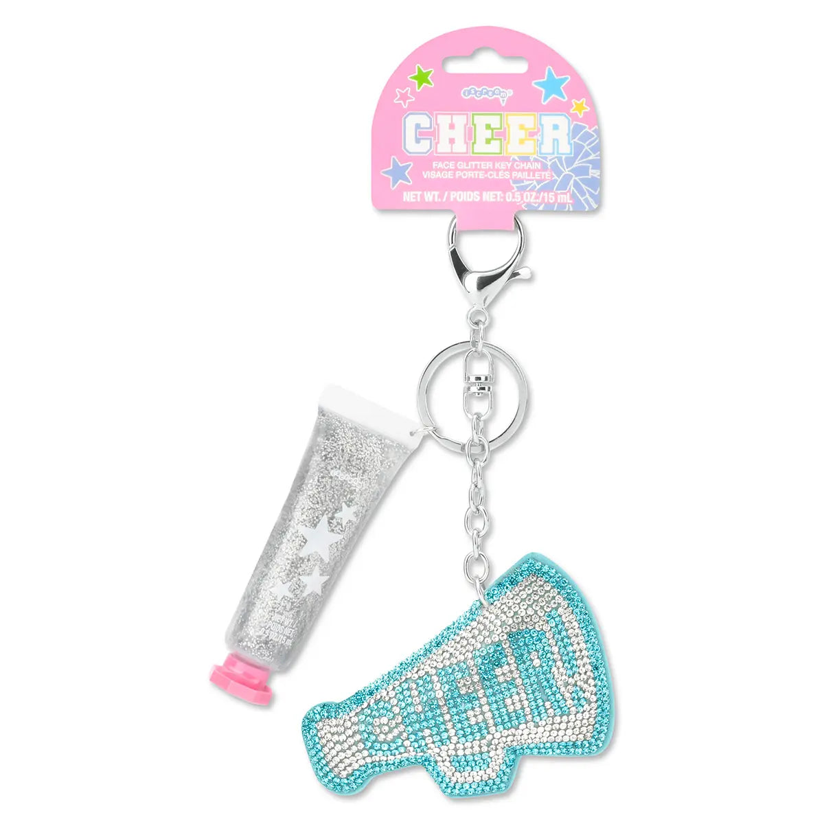 Cheer Face Glitter & Key Chain