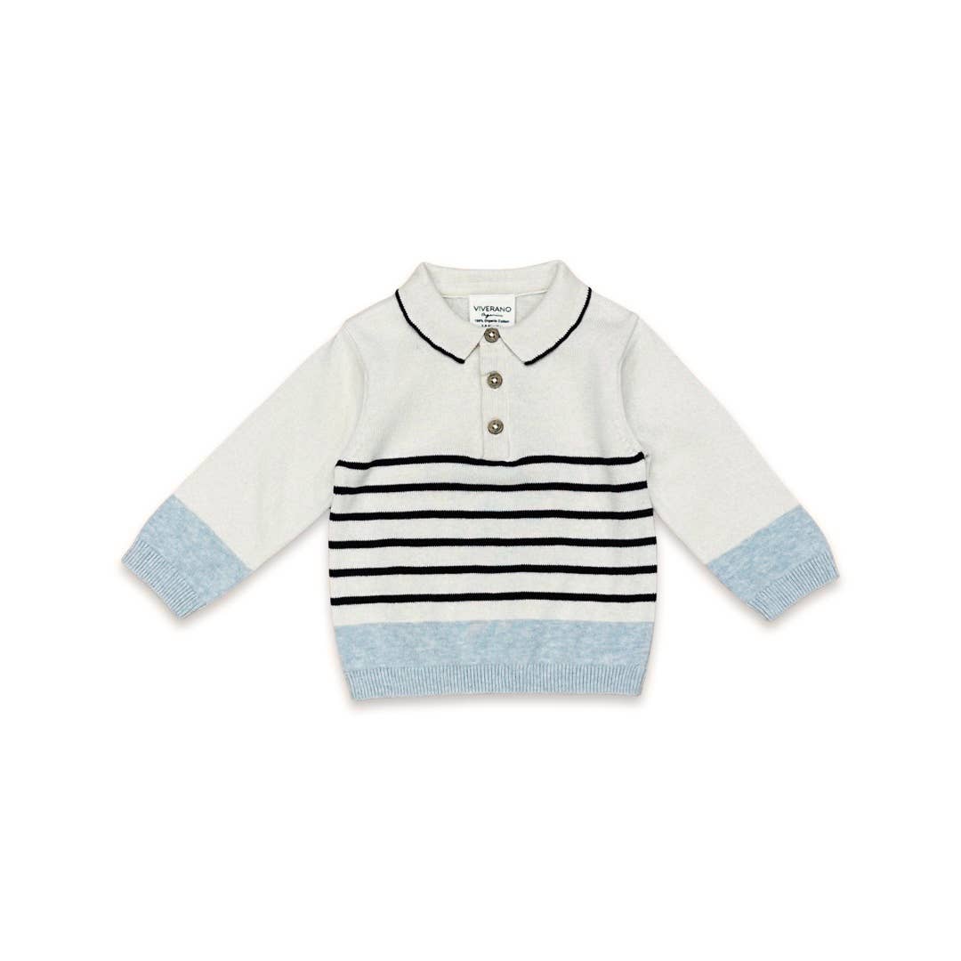Stripe Sweater Knit Baby Pullover & Pants 2pc SET (Organic):