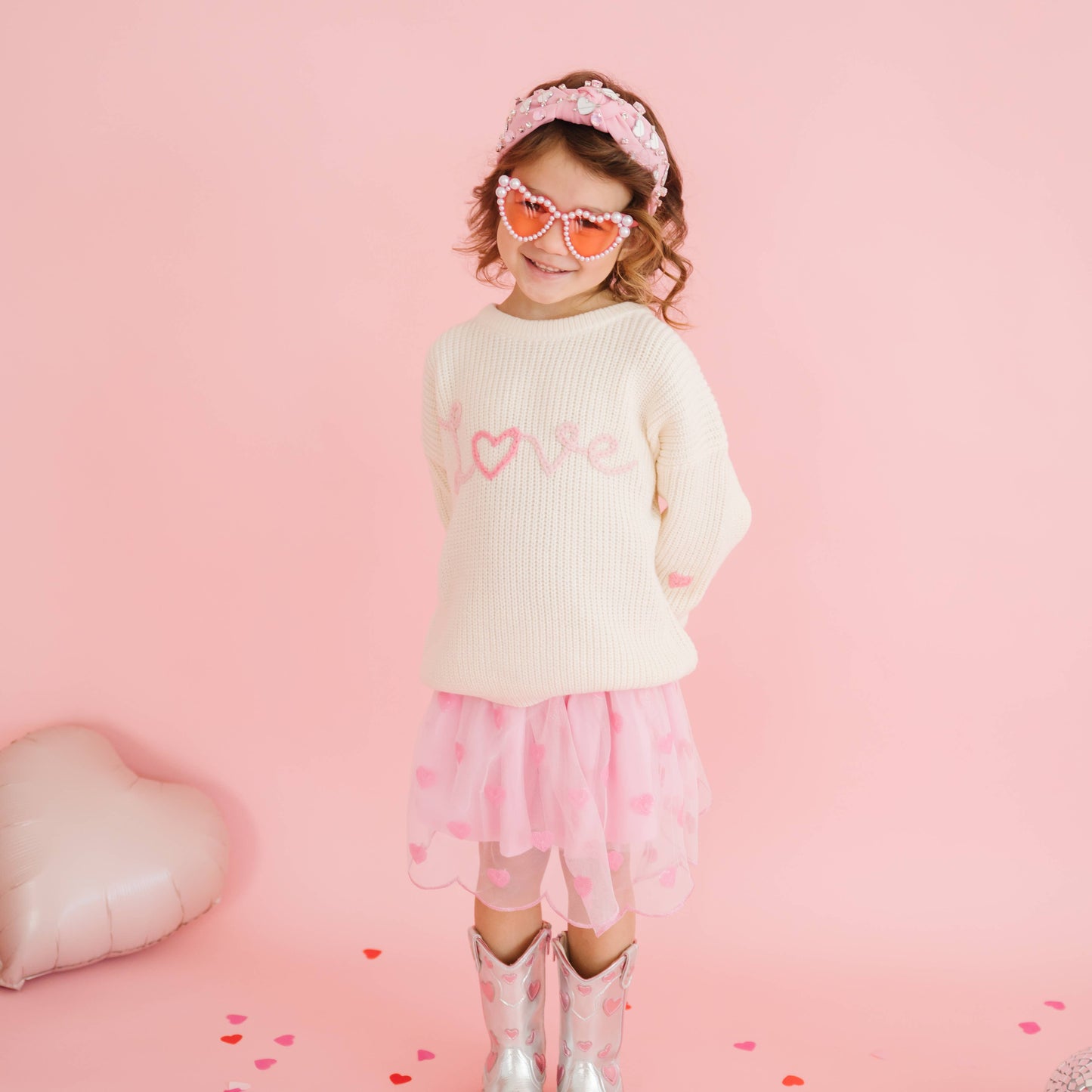 Pink Valentine's Day Gemstone Headband - Small - Hair